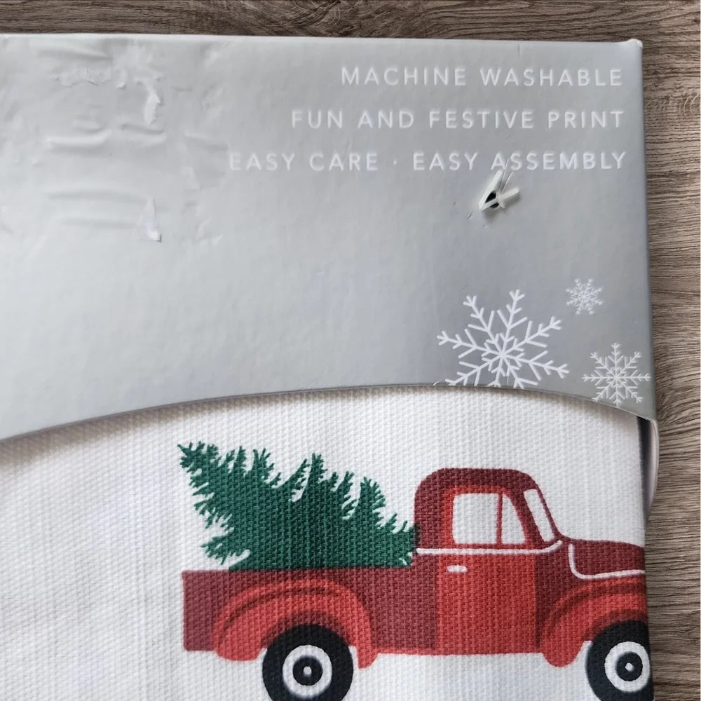 Envogue Christmas Red Truck Shower‎ Curtain Holiday Decor 72 x 72